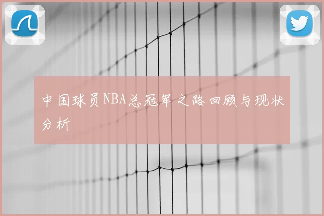 中国球员NBA总冠军之路回顾与现状分析
